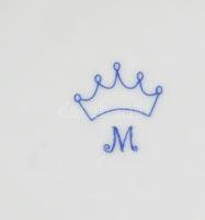 Historizáló mintás bonbonier, jelzett, kopott, d: 14 cm, m: 8 cm