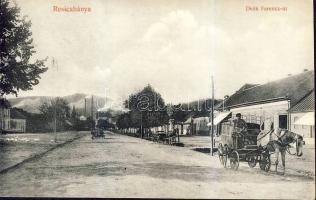Resicabánya Deák Ferenc street with the shop of Weinberger