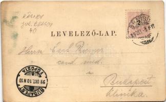 1899 (Vorläufer) Barcarozsnyó, Rozsnyó, Rosenau, Rasnov (bei Kronstadt); vár. H. Zeidner kiadása / c...