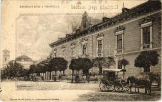 1903 Nagykároly, Carei; Széchenyi utca, Városháza. Csókás László kiadása / street view, town hall (fa)