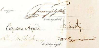 1911 A maorsvásárhelyi ügyvédvizsgáló bizottság képesítő oklevele Horváth Andor ügyvéd részére, a bi...