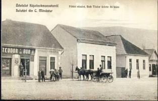 Kápolnokmonostor main square with the shop of Bob Tódor