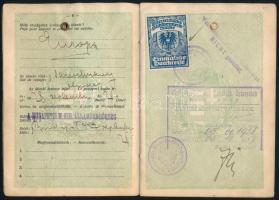 1927-1928 Dáné Gyula (1887-?) festőművész fényképes útlevele