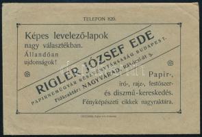 1909 Nagyvárad, Riegler József Ede reklámos boríték