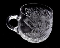 Beregi 12 darabos kristály bóléspohár szett, kopással, m: 8 cm