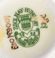 Zsolnay búzavirág mintás váza, kézzel festett, jelzett, hibátlan, m: 11,5 cm