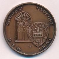 Renner Kálmán (1927-1994) 1991. "Gróf Széchenyi István / MÉE Soproni Csoport 1991" bronz e...