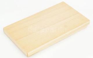 Japán terítő, cca 65x27 cm, etikettel, fa díszdobozban