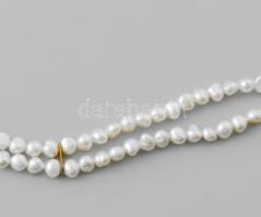 Tenyésztett gyöngy kétsoros nyaklánc, h: 45 cm + karkötő, h: 20 cm