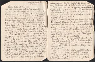 cca 1930 Komjáti-Wanyerka Gyula (1894-1958): Autográf levelek a festőművész, grafikustól, 9 beírt ol...