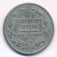 1860. "Széchenyi István - 1860 április 8-án" Sn halotti emlékérem (29mm) T:XF karc