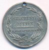 1860. "Széchenyi István - 1860 április 8-án" Sn halotti emlékérem (29mm) T:F ly., ph