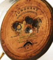 Junghans vekkeróra, Nagy Albert MÁV pályaórás Miskolc felirattal, korának megfelelő állapotban, elke...