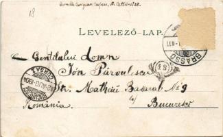 1904 Brassó, Kronstadt, Brasov; Sfatul, Tergul graului, Gimnasiul roman, Biserica evanghelica / látk...