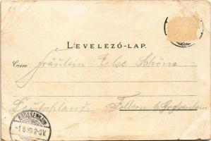 1899 (Vorläufer) Brassó, Kronstadt, Brasov; látkép / general view. Art Nouveau, litho (b)