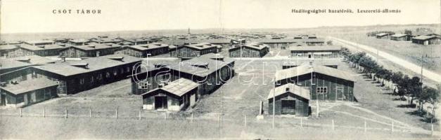 Csót tábor hadifogságból hazaérők leszerelő-állomása panoramacard