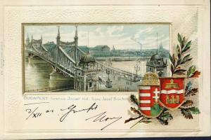 Budapest Ferencz József (Szabadság) híd litho (Emb)