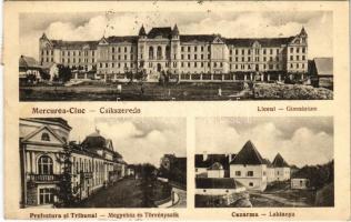 1928 Csíkszereda, Miercurea Ciuc; Liceul, Prefectura si Tribunal, Cazarma / Gimnázium, Megyeház és Törvényszék, Laktanya / grammar school, county hall, court, military barracks (fl)