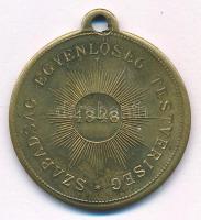 DN Kossuth Lajos / Szabadság, Egyenlőség, Testvériség 1848 kétoldalas bronz emlékérem füllel (31mm) T:AU,XF
