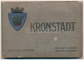 Brassó, Kronstadt, Brasov; leporellófüzet 12 képeslappal. Dombornyomott címeres borító. Zeidner H. kiadása / leporello booklet with 12 cards. Emb. coat of arms on the cover (EM)