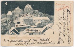 Segesvár, Schässburg, Sighisoara; télen este. Fritz Teutsch / winter at night (Rb)