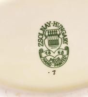 Zsolnay virágmintás hamuzó, jelzett, hibátlan, h: 12 cm