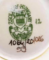 Zsolnay pillangó mintás kis váza, jelzett, hibátlan, m: 6,5 cm