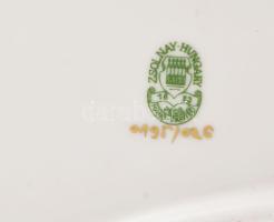 Zsolnay virágmintás kínáló, jelzett, hibátlan, 21,5x11,5 cm