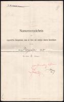 1907 Az S.M.S. Fantasie kimutatása az 1907 ben fedélzetre lépett személyekről. Wilhelm Lotsch parancnok aláírásával és a hajó pecsétjével /   List of names of the staff members, then the staff and other high non-commissioned officers who came on board in the month of December 1907. The form lists two names, Lotsch and Boncioli, with the dates each came on board and left the yacht. It was signed by the acting ship commanding officer, Wilhelm Lotsch himself, who would be gazetted Linienschiffleutnant on May 1, 1908.