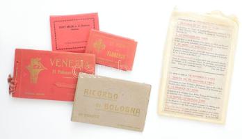 cca 1930-1940 Vegyes leporelló tétel: Firenze, Wachau, Velence + Velence térkép