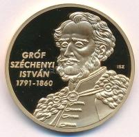 ifj. Szlávics László (1959-) 2011. Nagy Magyarok / Széchenyi István aranyozott Cu emlékérem tanúsítvánnyal (40mm) T:PP