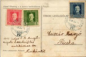 1918 Budapest XIII. Margitsziget, József főherceg erdélyi hadi kiállítása. Főépület, tervezte: Medgy...