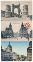 Budapest - 23 db régi képeslap vegyes minőségben, jobb lapokkal (közte egy Rozsnyó és Chartres)