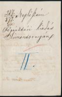 1872 Simontornya, nyugta 10Ft felvételéről a község pénztárából, 7kr okmánybélyeggel