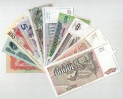 Vegyes 10db-os bankjegy tétel a világ minden tájáról, közte: Kína, Vietnám, Jugoszlávia, Mexikó, Üzb...