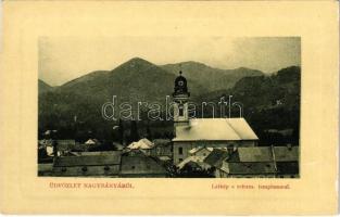 Nagybánya, Baia Mare; látkép a Református templommal. W. L. Bp. 6040. Kiadja Krizsanovszky Lőrinc / general view with Calvinist church (vágott / cut)