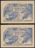 1935 Busch nagy kvalitások cirkusza 50%-os propaganda jegy, 2 db