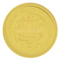 Andorra 2012. 1D Au "Fehér Gólya", "A világ legkisebb arany érméi" tanúsítvánnya...