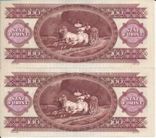1989. 100Ft "B 699 085262 - B 699 085263" sorszámkövetők (2x) T:AU fo.
Adamo F37