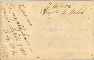 1918 Pola, Pula; K.u.K. Kriegsmarine / WWI Austro-Hungarian Navy, Three naval airmen, the left one i...