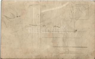 Pola, Pula; K.u.K. Kriegsmarine Matrosen / WWI Austro-Hungarian Navy, Four sailors sit around the sh...