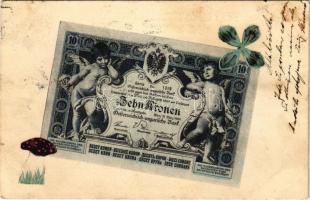 1905 Zehn Kronen Oesterreichisch-ungarische Bank / Tíz korona bankjegy gombával és lóherével / Austro-Hungarian banknote with mushroom and clover (fl)