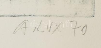 Lux Antal (1935-): Vadmacskák, 1970. Színes akvatinta, papír. Jelzett. Művészpéldány e.a. jelzéssel....