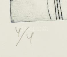 Bartl József (1932-2013): Női akt (cím nélkül), 1970. Akvatinta, papír, jelzett, számozott (4/4). Mi...