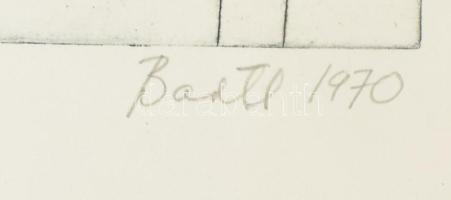 Bartl József (1932-2013): Női akt (cím nélkül), 1970. Akvatinta, papír, jelzett, számozott (4/4). Mi...