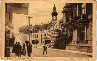 Trencsénteplic-fürdő, Kúpele Trencianske Teplice; Széchenyi utca, fürdők / street view, bath (ragasztónyom / glue marks)