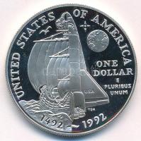 Amerikai Egyesült Államok 1992P 1$ Ag "Amerika felfedezésének 500. évfordulója" kapszulába...
