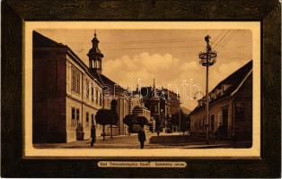 Trencsénteplic-fürdő, Kúpele Trencianske Teplice; Széchenyi utca, fürdő, könyvnyomda. Kiadja Wertheim Zsigmond / street view, bath, book printing shop