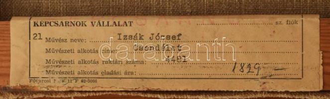 Izsák József (1929-2007): Expresszionista csendélet. Olaj, vászon. Jelezve balra lent. Hátoldalán Ké...