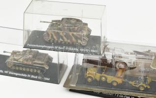 7 db II. világháborús katonai modell jármű, műagyag, eredeti csomagolásban, egyik sérült, h: 7,5 és ...